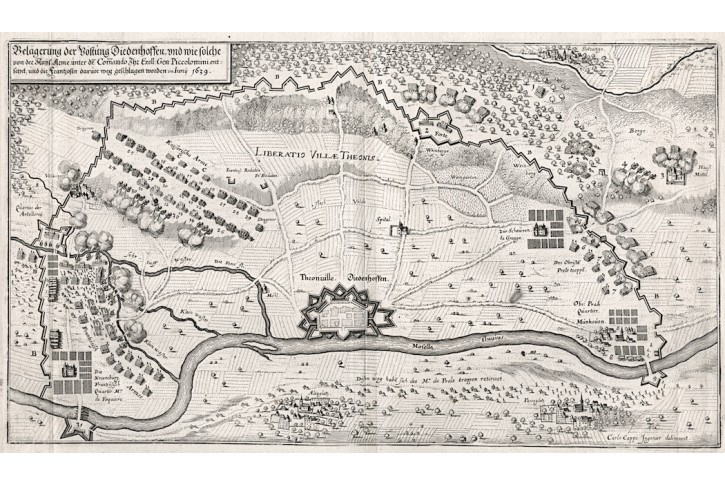 Thionville, Merian, mědiryt, 1643