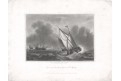 lodě, podle Vandeveldeho, akvatinta,  1821