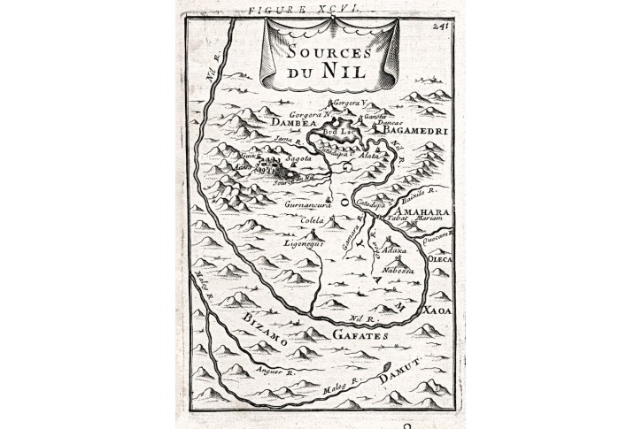 Nil prameny, Mallet, mědiryt, 1719