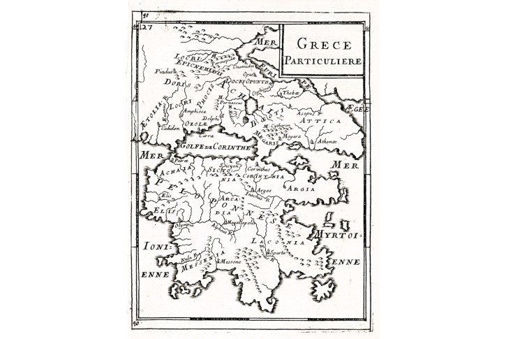 Řecko, Mallet, mědiryt, 1719
