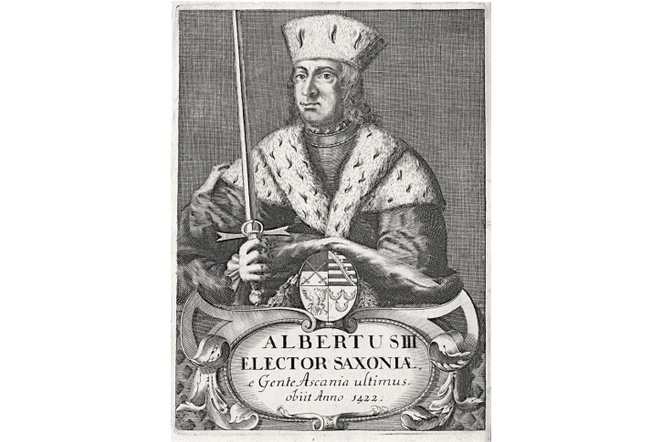 Albrecht III. Saský, mědiryt, 18. stol.  