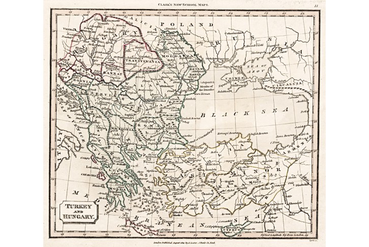 Turecko Balkán, mědiryt, 1821