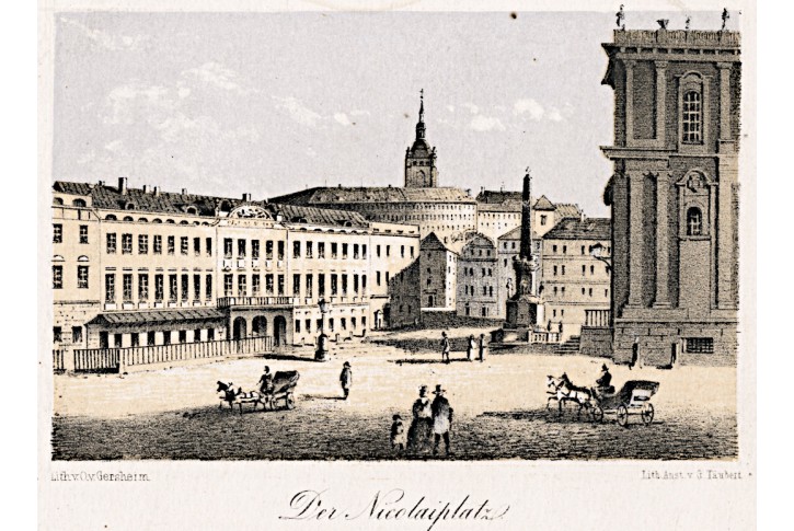Praha Malostranské malé,Täubert, litografie, 1850