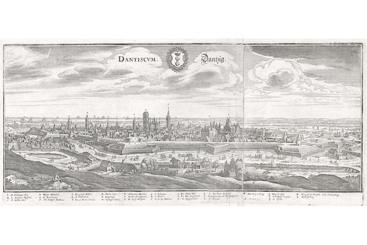 Dantzig - Gdansk, Merian, mědiryt, 1652