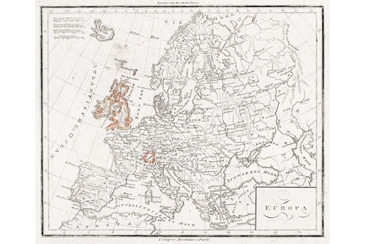 Europa, mědiryt, (1820)