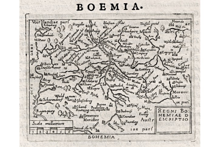 Bohemiae, Ortelius - Marchetti, mědiryt, 1598