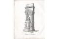 Moliere pomník Paris, Medau, litografie, 1841