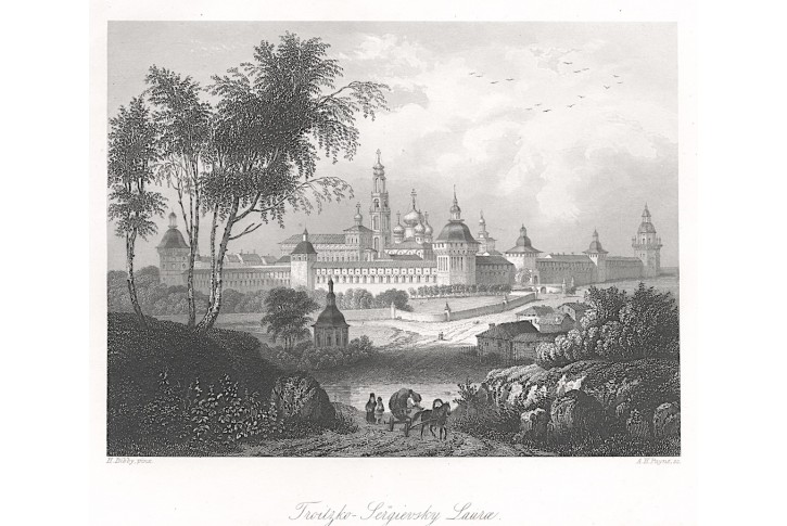 Trojicko-sergijevská lávra, Payne, oceloryt, 1850