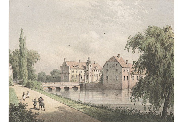 Senden Schloss Bayern , kolor. litografie, 1865