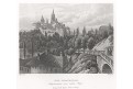 Praha Hradčany,  Haase, oceloryt (1840) 