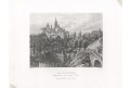Praha Hradčany,  Haase, oceloryt (1840) 
