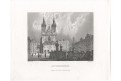 Praha Týnský chrám, Haase, oceloryt (1840)