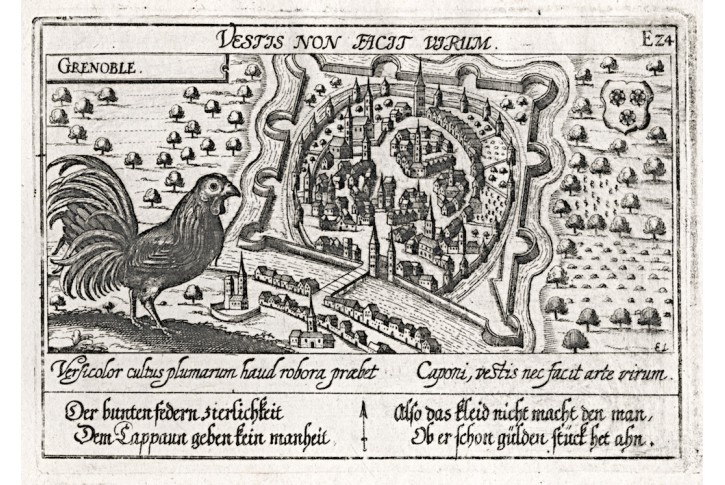 Grenoble, Meissner, mědiryt, 1637