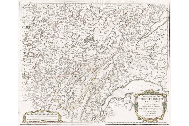 Vaugondy, Bourgogne Meridionale ,.mědiryt 1749