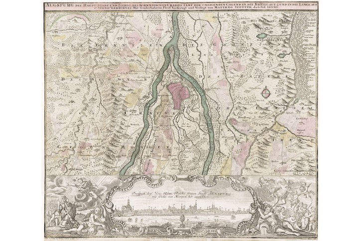 Seutter G.M.: Augsburg, kolor. mědiryt, (1760)