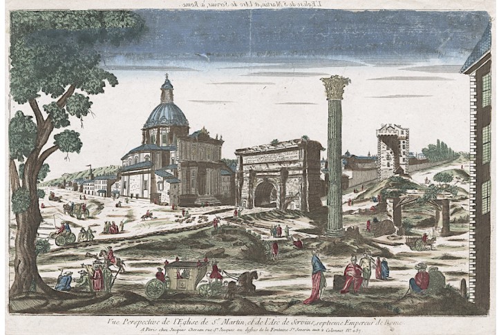 Roma Forum Romanum, kolor. mědiryt, (1760)