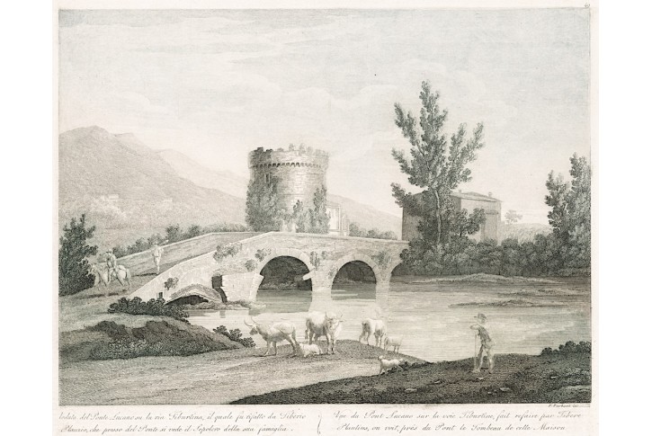 Barboni P.: Ponte Lucano, mědiryt, 1826
