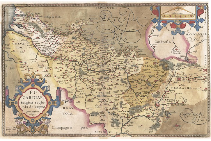 Ortelius A. : Picardiae, mědiryt, 1602
