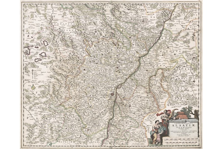Visscher N.: Langr. Alsatiae, kolor. mědiryt, 1690