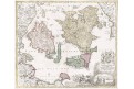 Homann J.B,: Jutland (Dánsko), mědiryt, (1750)