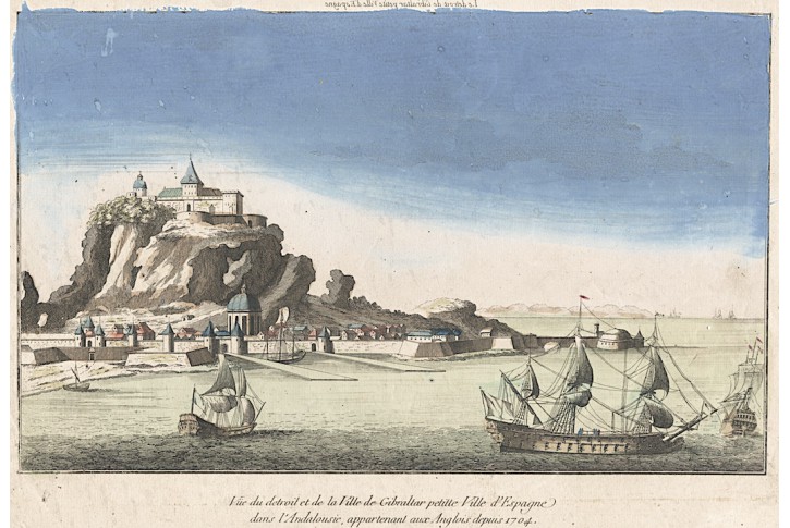 Gibraltar, kolor.mědiryt , (1770)
