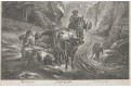 pastýři s dobytkem, dle Berchema, mědiryt, (1720)