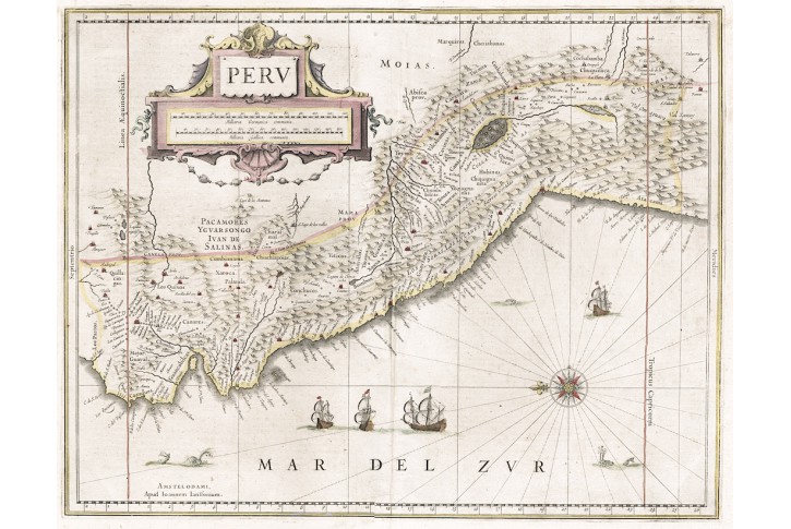 Peru, Janssonius J., mědiryt,  1638