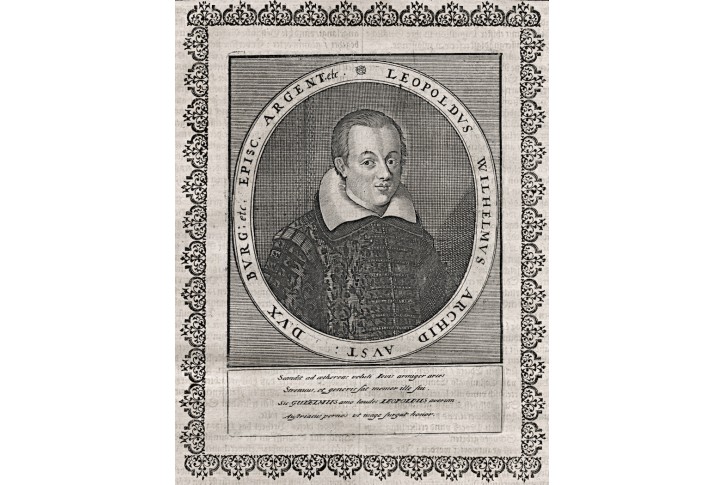 Leopold Vilem arcivévoda, Merian, mědiryt,17. st.