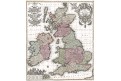 Seutter .: Angliar Scotiae, kolor.. mědiryt, 1740