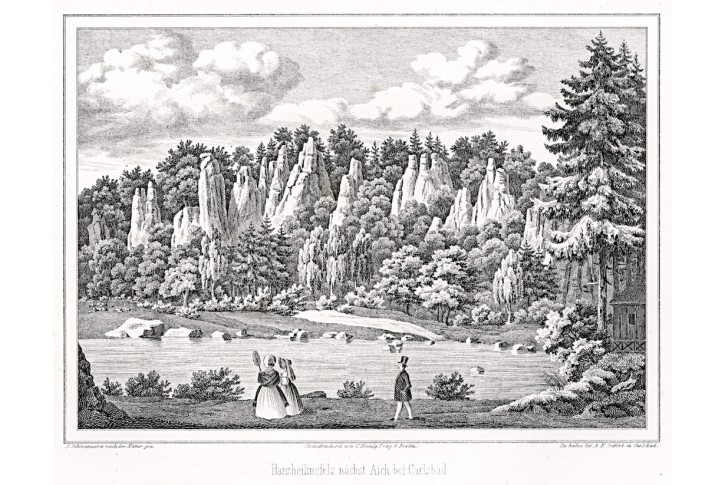Svatošské skály Doubí, Seifert, litografie, (1860)