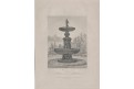 Praha zpívající fontána, Mikovec, oceloryt 1860