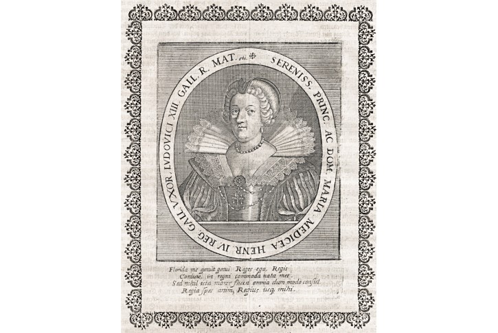 Maria Medici, Merian, mědiryt, 1643