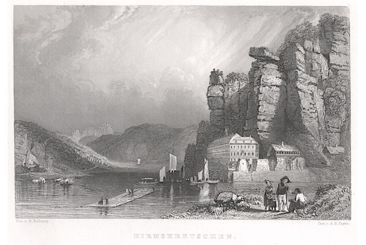 Hřensko, Sporschil,  oceloryt, 1860