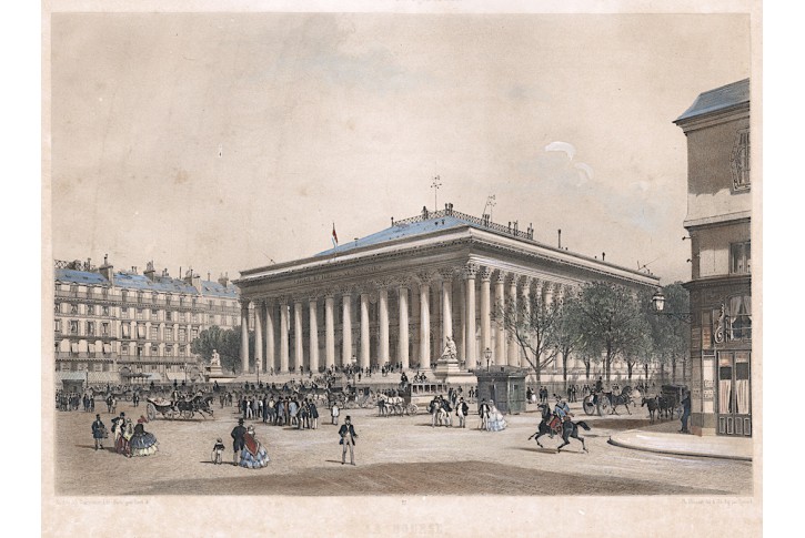 Paris Bourse, kolor. litografie, 1861