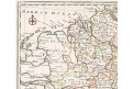 Germany North West, Bowen,  kolor. mědiryt, 1744