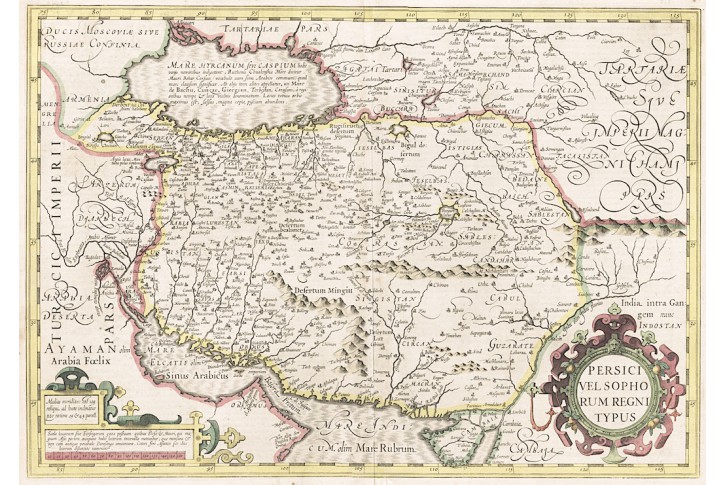 Persici, Mercator - Hondius, kolor.mědiryt, 1623