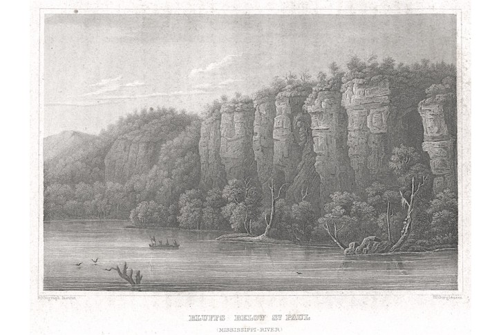 Mississipi St. Paul, Meyer, oceloryt, 1850