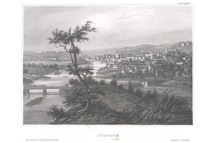 Dubuque, Iowa , Meyer, oceloryt, 1850