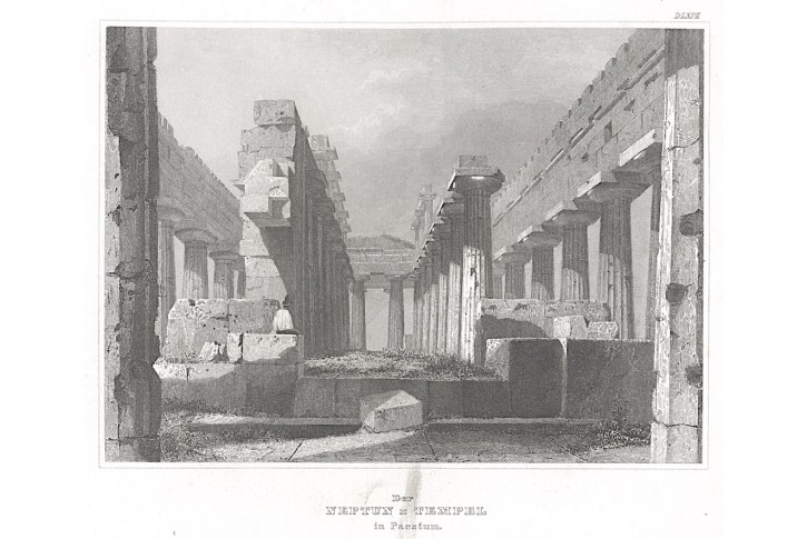 Paestum Neptun, Meyer, oceloryt, 1850