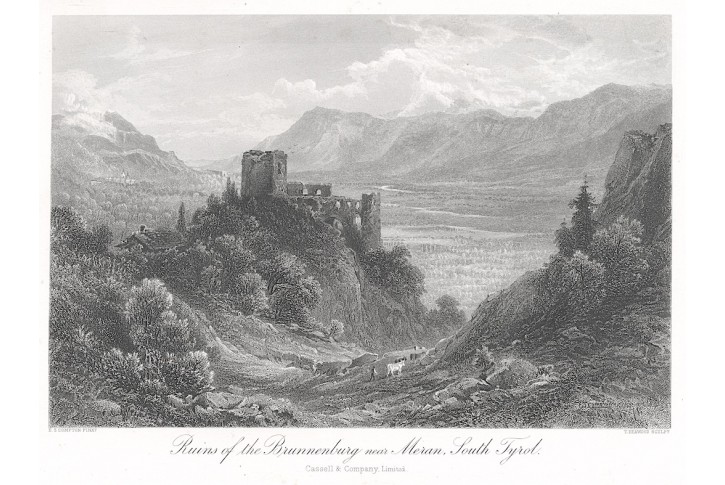 Brunnenburg - Meran, oceloryt,(1870)