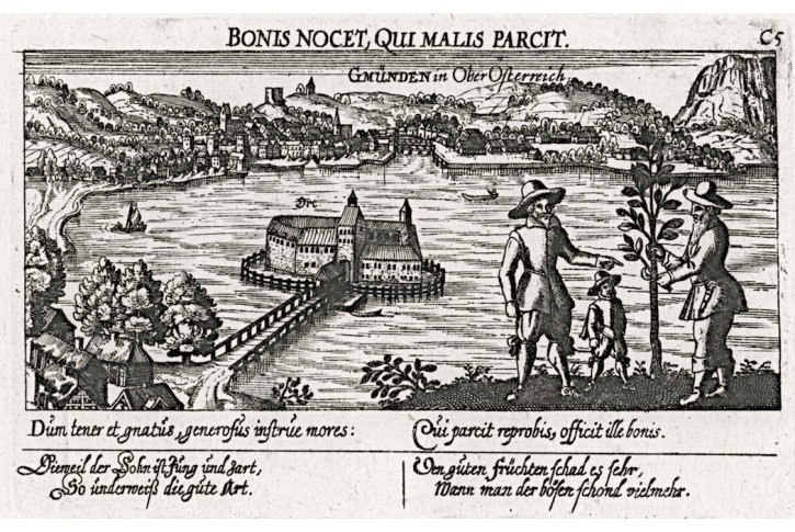 Gmünden in Österreich, Meissner, mědiryt, 1637