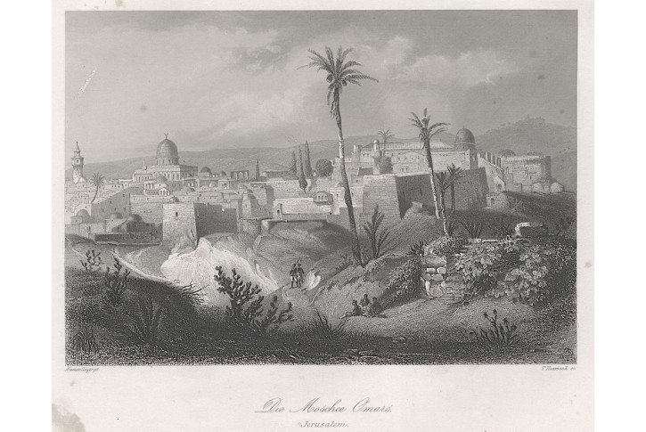 Moschee Omar Jeruzalem, Payne, oceloryt, 1860