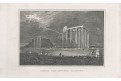 Olymp Jupiterův chrám, Strahlheim, mědiryt,(1840)