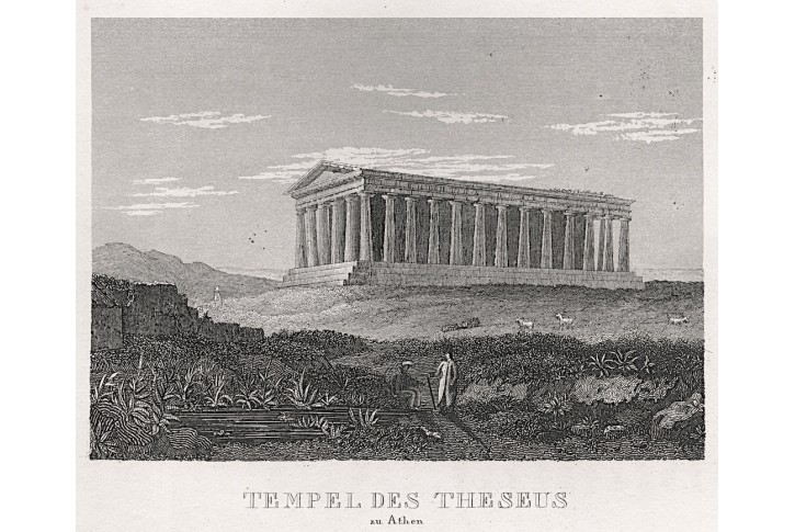 Athény Theseus, Strahlheim, mědiryt,(1840)