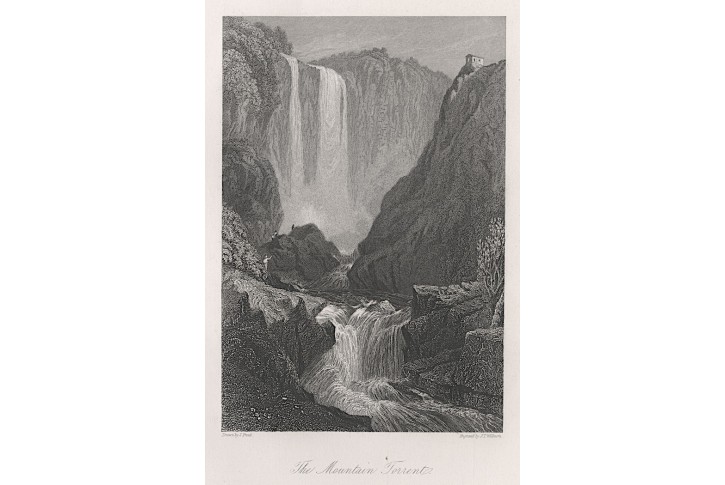 Torrent Falls Kentucky, oceloryt, (1840)