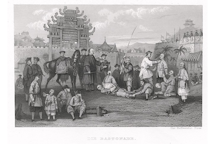 Baštonáda Čína, oceloryt, 1845