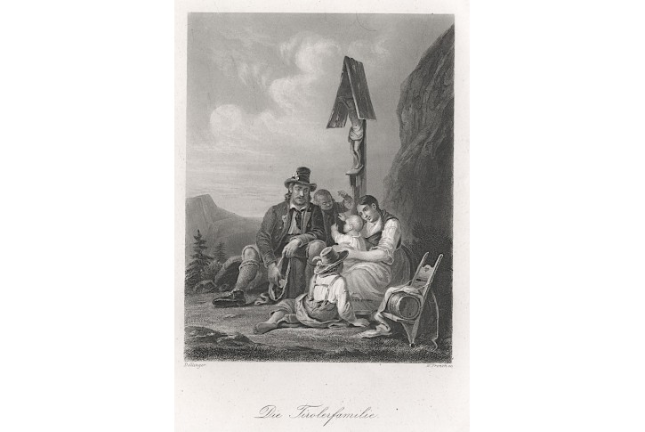 Tyrolsko kroj, Payne, oceloryt, 1860