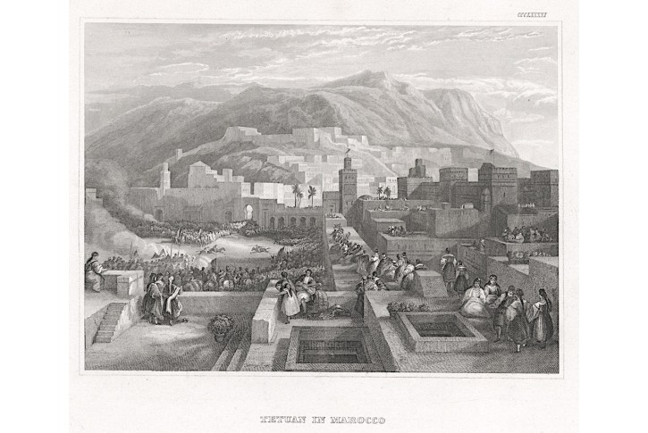 Tetuan in Maroko,  oceloryt, (1850)