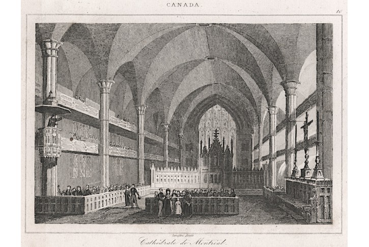Montreal katedrála, Le Bas, oceloryt 1840