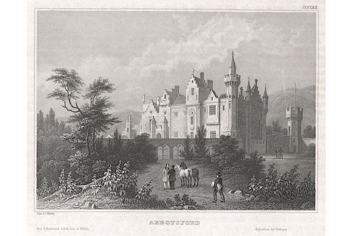 Abbotsford, Meyer, oceloryt, 1850